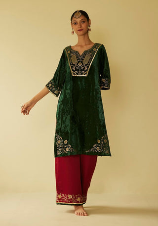 Green meera kurta set