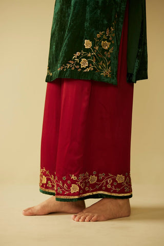 Green meera kurta set