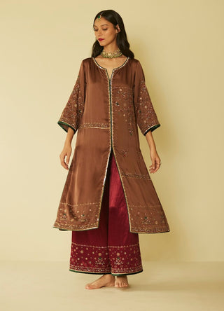 Brown farida kurta set