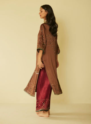 Brown farida kurta set