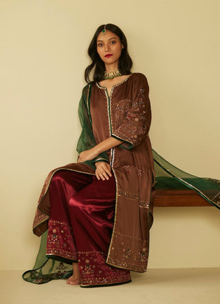 Brown farida kurta set