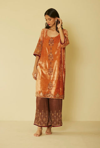 Peach bageecha kurta set