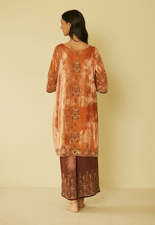 Peach bageecha kurta set