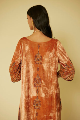 Peach bageecha kurta set