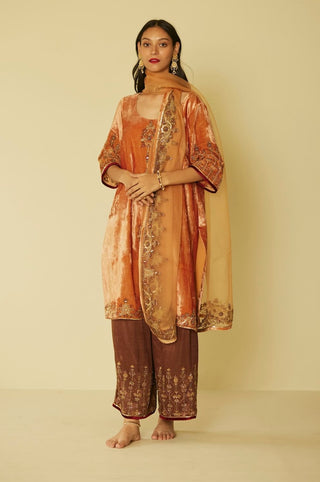 Peach bageecha kurta set