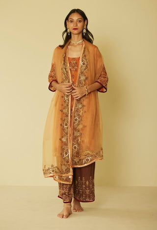 Peach bageecha kurta set