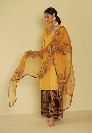 Yellow arya kurta set