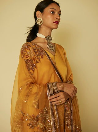 Yellow arya kurta set