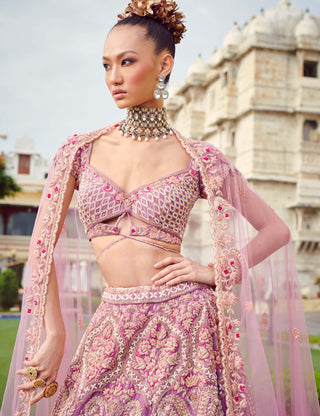 Pastel lavender bridal lehenga set