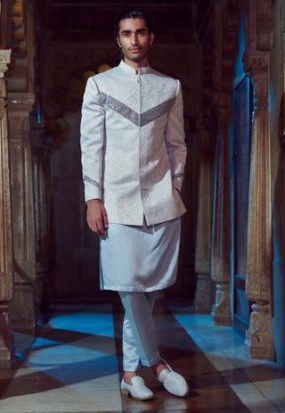 Pale blue jacket and kurta set