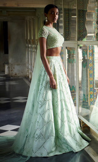 Mint green exquisite lehenga set