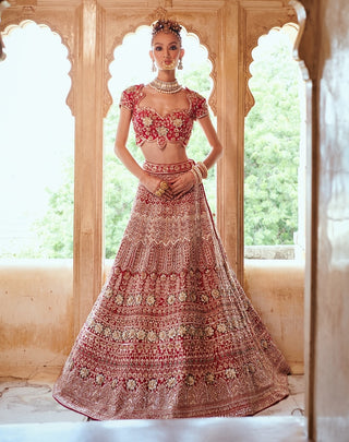 Dark pink lehenga set