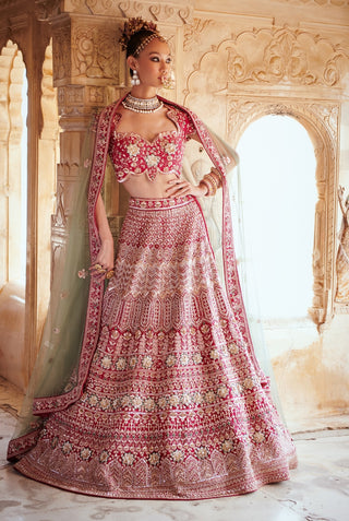 Dark pink lehenga set