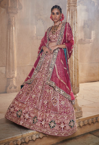 Mauve pink bridal lehenga set