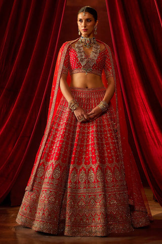 Red aradhya lehenga set