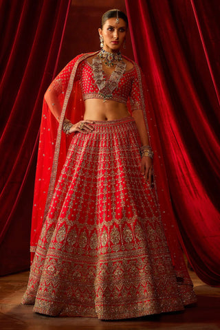 Red aradhya lehenga set