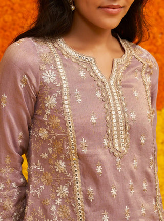 Satranga lilac kurta set