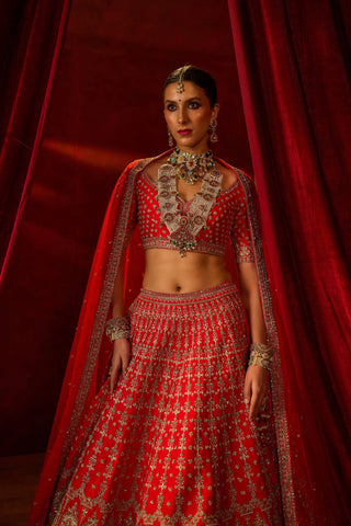 Red aradhya lehenga set