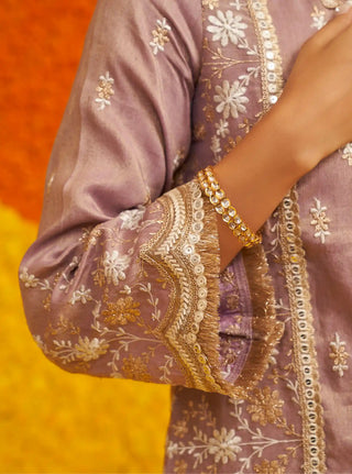 Satranga lilac kurta set