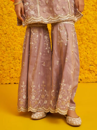 Satranga lilac kurta set