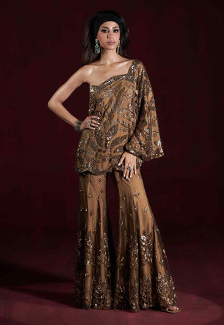 Dina gold brown cape and sharara