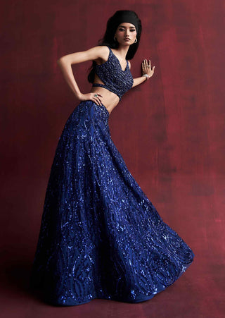 Nazrin electric blue lehenga set