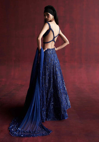 Nazrin electric blue lehenga set