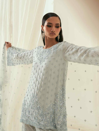 Rabia ice blue sharara set