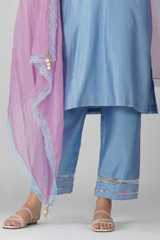 Purple blue starry rose gathered kaftan