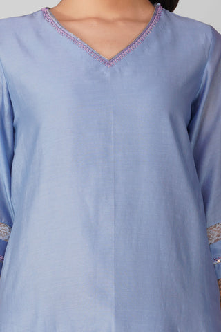 Purple blue starry rose gathered kaftan