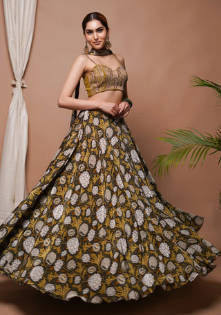 Forest digital print lehenga set