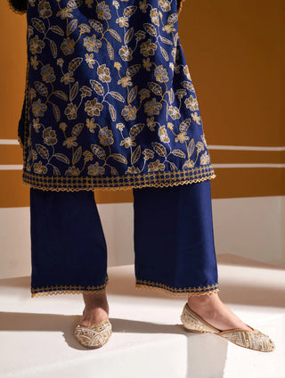 Blue clare woolen kurta set