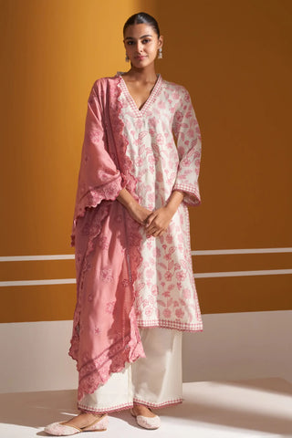 White clare kurta set