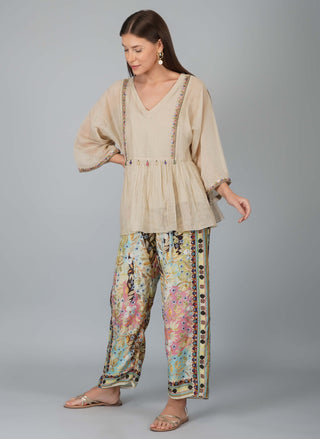 Kora melange print pants and oversized top