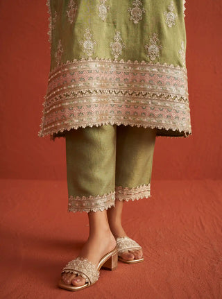 Mitthi sage green kurta set