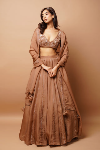 Golden brown lehenga set