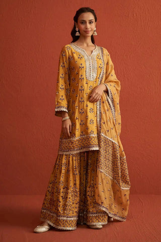 Mahiya mustard kurta and sharara set