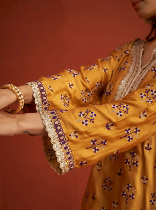 Mahiya mustard kurta and sharara set