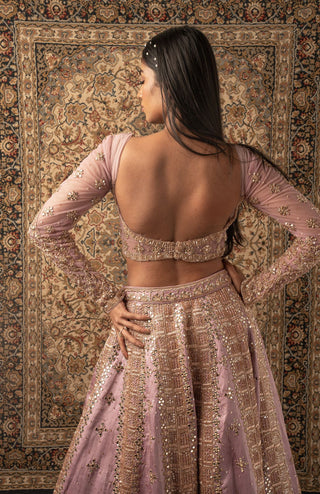 Lilac embroidered lehenga set