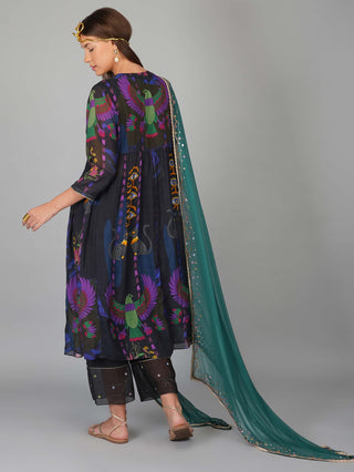 Multicolor egyptian print kurta set