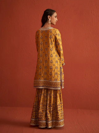 Mahiya mustard kurta and sharara set