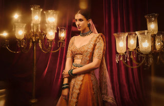 Orange shehnai lehenga set