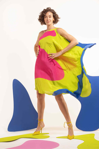 Multicolor havin' a moment drape dress