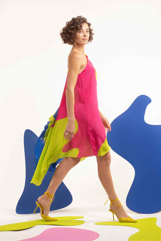 Multicolor havin' a moment drape dress