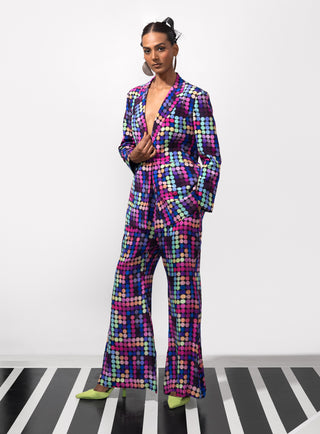 Multicolor bold n boujee blazer with pant