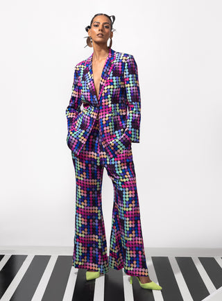 Multicolor bold n boujee blazer with pant