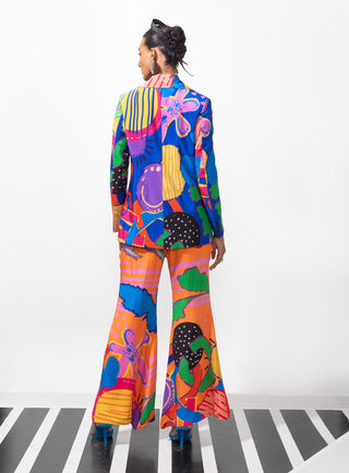 Multicolor drama queen blazer with pant