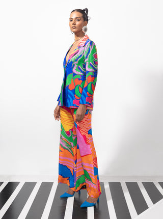 Multicolor drama queen blazer with pant