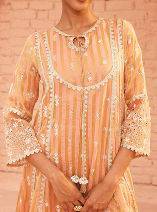 Peach bridget kurta set