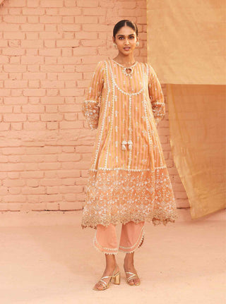 Peach bridget kurta set